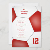 Invitation Filles garçons soccer fête sportive d'anniversaire (Devant)