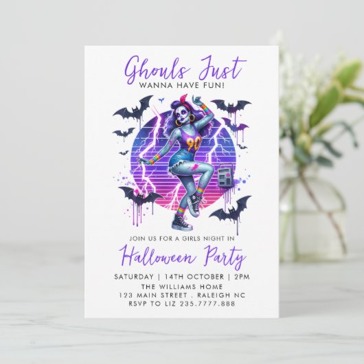 Invitation Filles Ghouls Night Out Adulte Halloween Party (Debout devant)