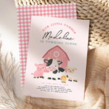 Filles Gingham Rose Ferme de la cour de la ferme 3