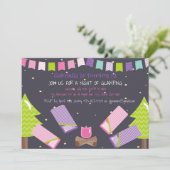 Invitation Filles Glamping / Camping dehors Fête d'anniversai (Debout devant)