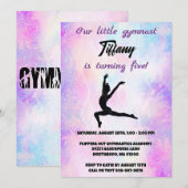 Invitation Filles Gymnastique Personnalisable Anniversaire (Devant / Derrière)