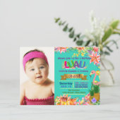 Invitation Filles Hawaiian Luau fête d'anniversaire (Debout devant)