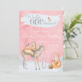 Invitation Filles Hiver ONE derland 1er anniversaire fête (Debout devant)