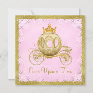 Invitation Filles Il était une fois Princesse Carriage Annive