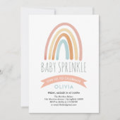 Invitation Filles Jote Boho Arc-en-ciel Bébé Sprinkle (Devant)
