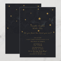 Filles Jumeaux Shower Ciel Nuit Sombre Étoiles Or 