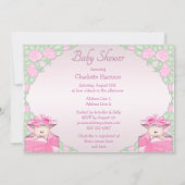 Invitation Filles jumelles dans le baby shower de roses de (Dos)