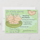 Invitation Filles jumelles deux pois dans l'invitation de (Devant)