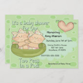 Invitation Filles jumelles deux pois dans l'invitation de (Devant / Derrière)