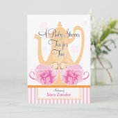 Invitation Filles jumelles du thé un | de baby shower (Debout devant)