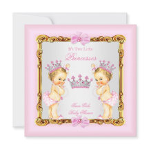 Filles Jumelles Princesse Baby Shower Or Rose Blon