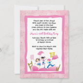 Invitation Filles Jumping sur le lit de couchage de la fête d (Devant)