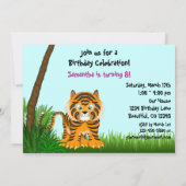 Invitation Filles Jungle Bengale Tigre Anniversaire Invitatio (Dos)