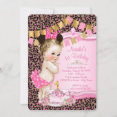 Invitation Filles Leopard 1er anniversaire (Devant)