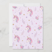 Invitation Filles Licorne Violette 5ème Anniversaire (Dos)