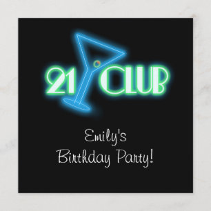 Invitation Filles Martini 21e anniversaire