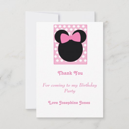 Invitation Filles Merci rose (Devant)