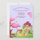 Invitation Filles Mignon Jaune Fée Conte de fées maison (Dos)
