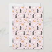 Invitation Filles mignonne Anniversaire de enfant de chat ros (Dos)