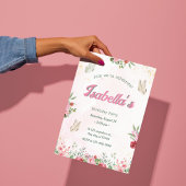 Invitation Filles mignonne rose pourpre Anniversaire de enfan