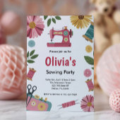 Invitation Filles mignonnes coudre fête d'anniversaire