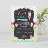 Invitation Filles mignonnes d'invitation de fête (Debout devant)