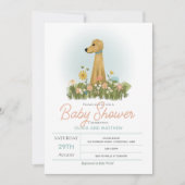 Invitation Filles mignonnes Elégant Golden Retriever Baby sho (Devant)