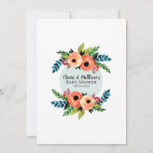 Invitation Filles mignonnes fleurs Baby shower de fleurs bota (Dos)