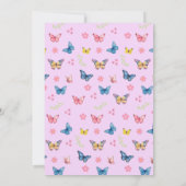 Invitation Filles mignonnes papillon rose pourpre Enfants 2e (Dos)