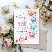 Invitation Filles mignonnes papillon rose pourpre Enfants 2e