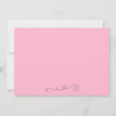 Invitation Filles mignonnes Rose Floral Vache Baby shower Inv (Dos)