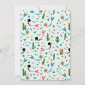 Invitation Filles mignonnes sous la mer Sirène 6e anniversair (Dos)