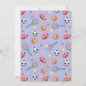 Invitation Filles Moderne Anniversaire de enfant sportif viol (Dos)