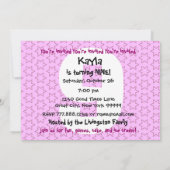 Invitation Filles modernes 9e anniversaire Stars roses Ver 00 (Dos)