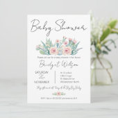 Invitation Filles modernes Floral Cactus Fiesta Baby shower (Debout devant)