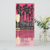 Invitation Filles Night Out, Bachelorette Party - Rose chaud (Debout devant)