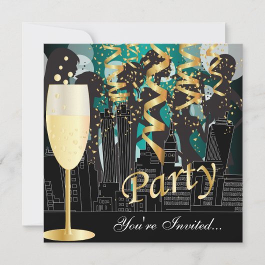 Invitation Filles Night Out Fête d'anniversaire | Turquoise m (Devant)