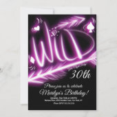 Invitation Filles Night Out Neon Wild 40e anniversaire N'impo (Devant)