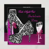 Invitation Filles Nuit Sortir Chaussures Roses Hi Talons Cham (Devant / Derrière)