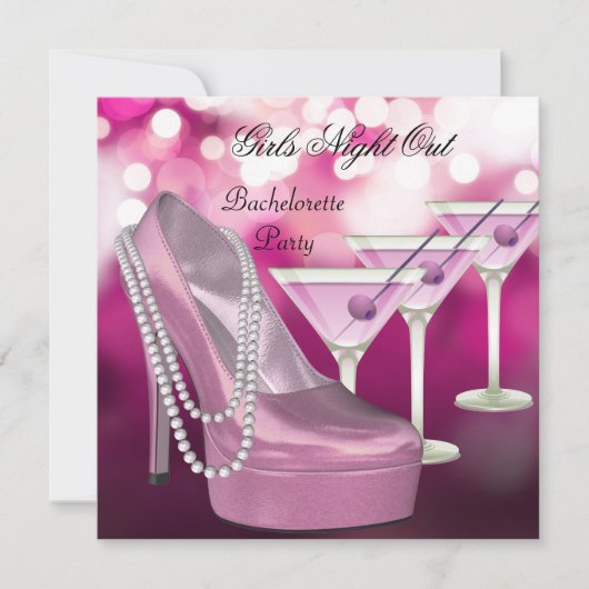 Invitation Filles Nuit Sortir Chaussures Roses Hi Talons Mart (Devant)