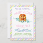 Invitation Filles Pancakes et Pyjama fête d'anniversaire (Devant)
