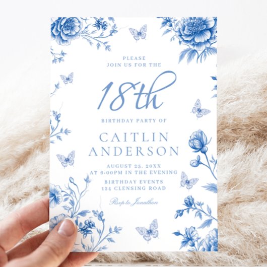 Invitation Filles papillon enchantées 18e fête d'anniversaire
