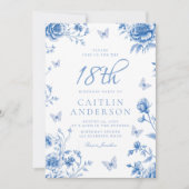 Invitation Filles papillon enchantées 18e fête d'anniversaire (Devant)