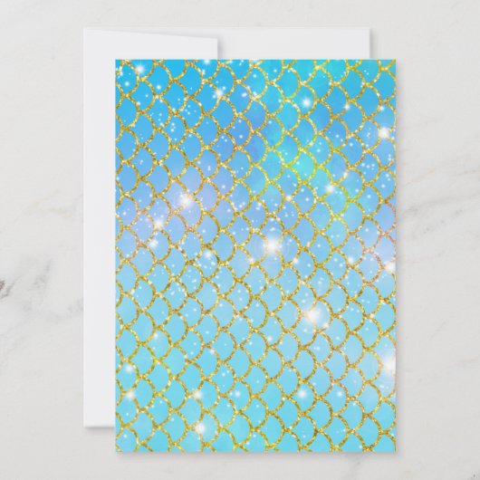 Invitation Filles Parties scintillant mignonne Fête d'anniver (Dos)