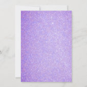 Invitation Filles Parties scintillant violet Floral 10e fête  (Dos)