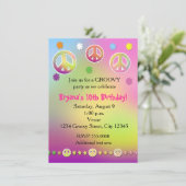 Invitation Filles Pastel Tie Dye Fête d'anniversaire Super (Debout devant)
