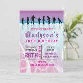 Invitation Filles Patinage ICE SKATING anniversaire de fête I (Debout devant)