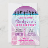 Invitation Filles Patinage ICE SKATING anniversaire de fête I (Devant)