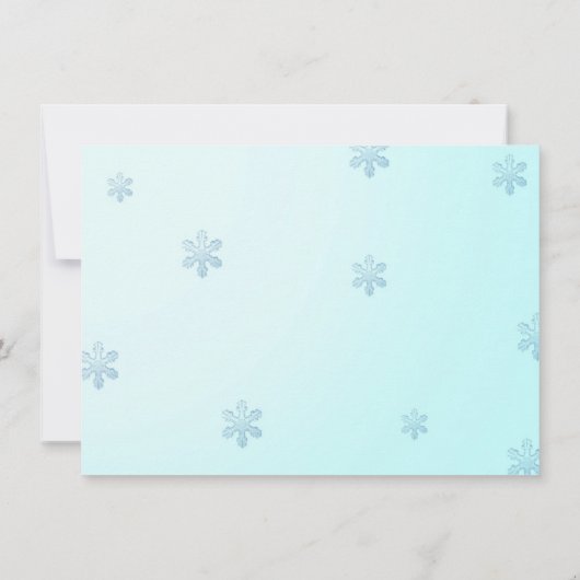 Invitation Filles Patinage sur glace bleu Patinage Snowflake (Dos)