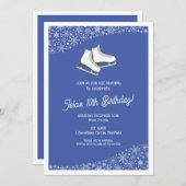 Invitation Filles Patinage sur glace Fête d'anniversaire (Devant / Derrière)